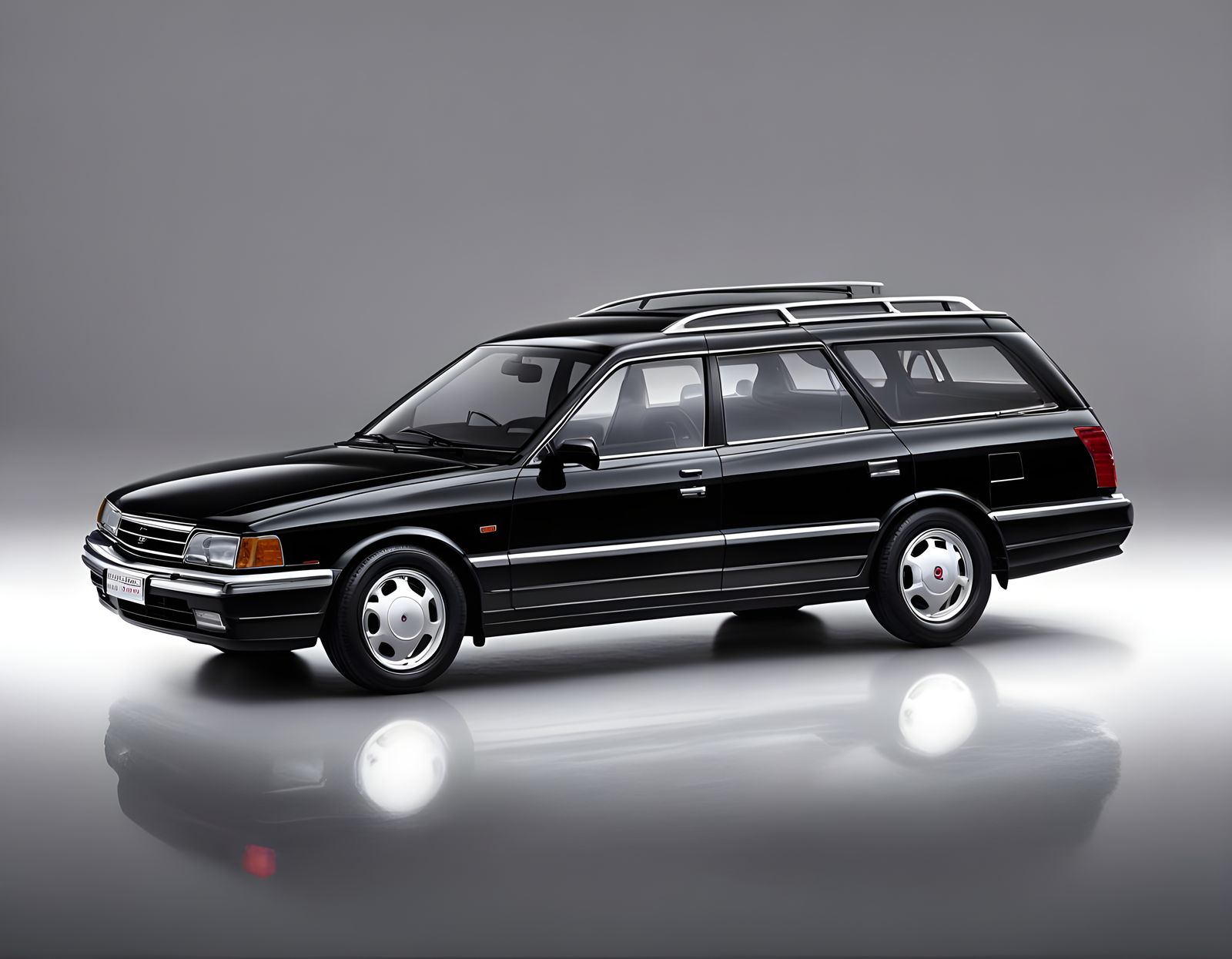 Vintage 1989 SsangYong Legacy Mid-Size Wagon in Black on Whi...