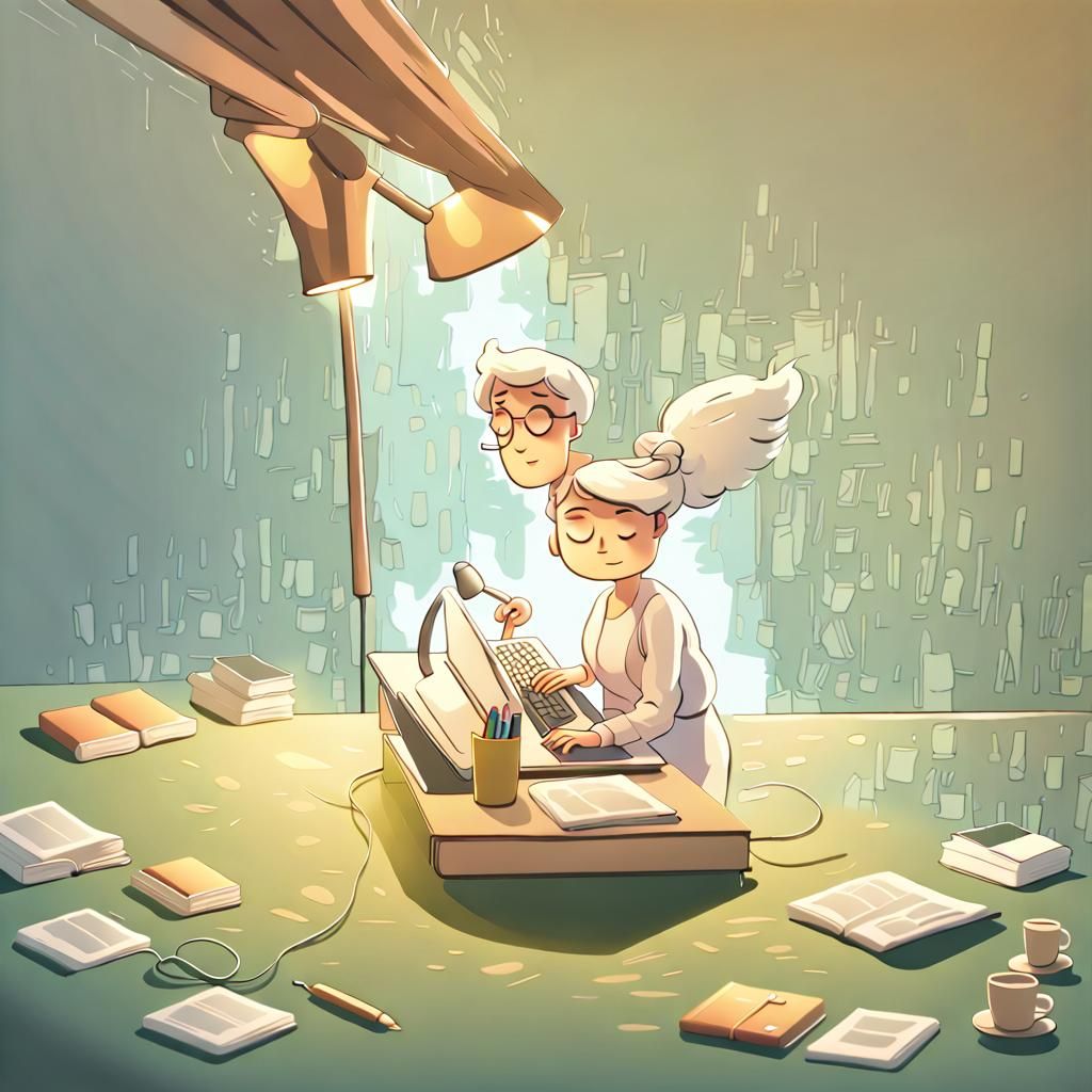 Professional Translator in Cozy Home Office Concept Art