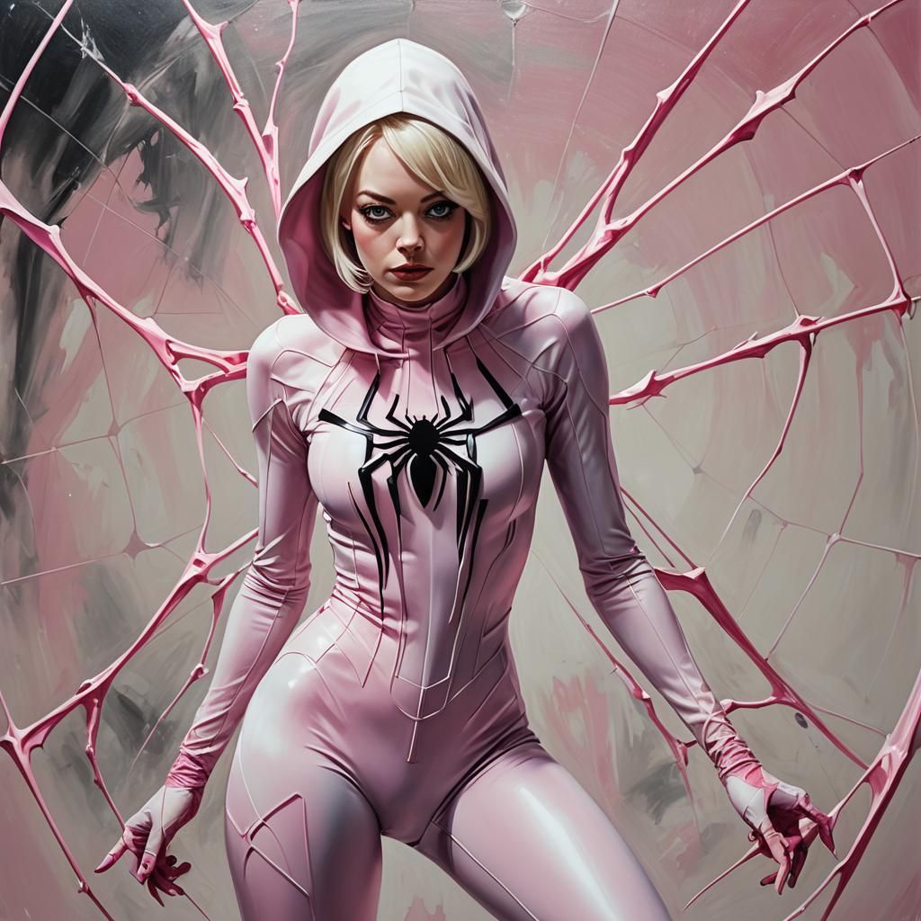 Ghost Spider as Surrealist Oil Painting