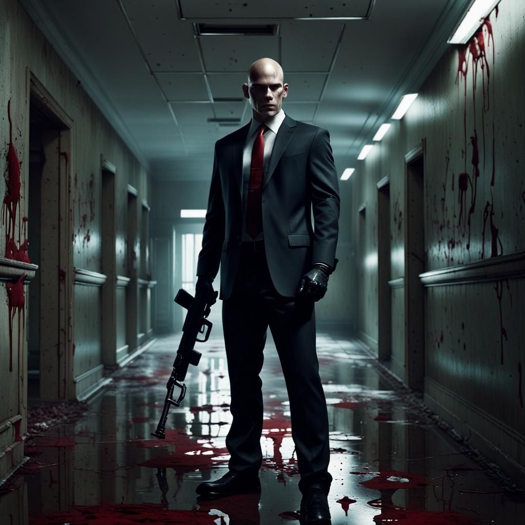 Agent 47 in Abandoned Sanatorium: Digital Matte Painting