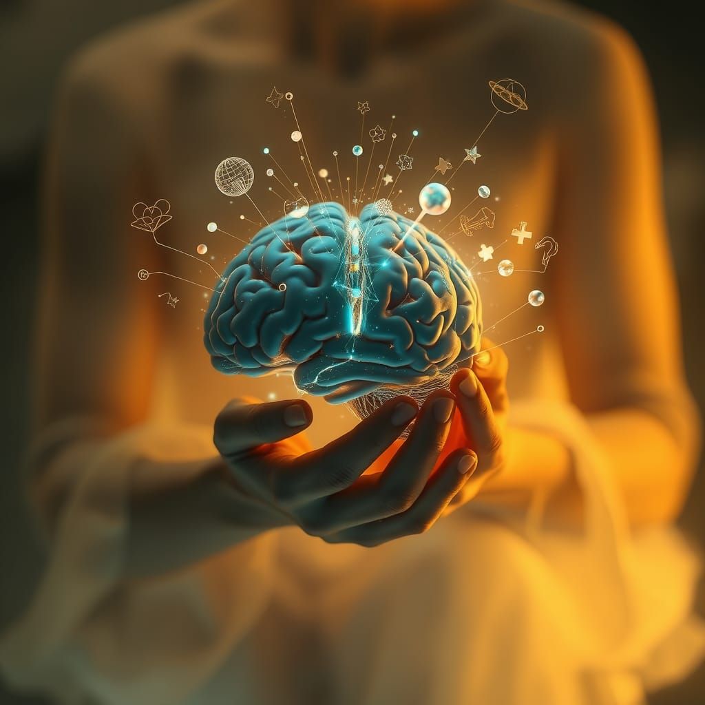 Surrealist Figure Examines Inner World of Thoughts and Emoti...