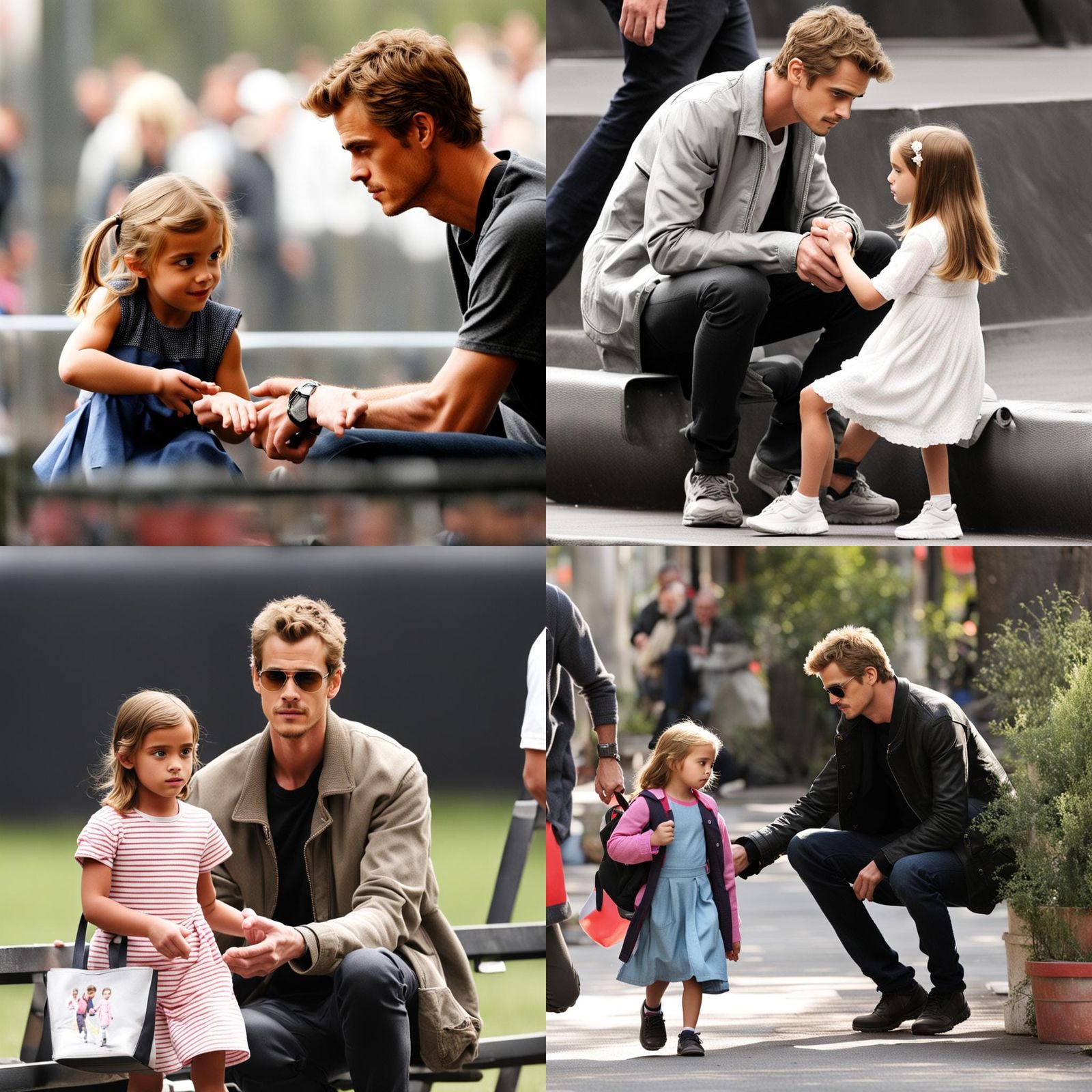 Hayden Christensen Holding a Child's Hand