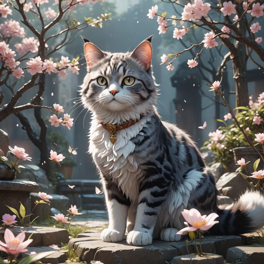 Fantasy Cat in 3D Anime Art Style