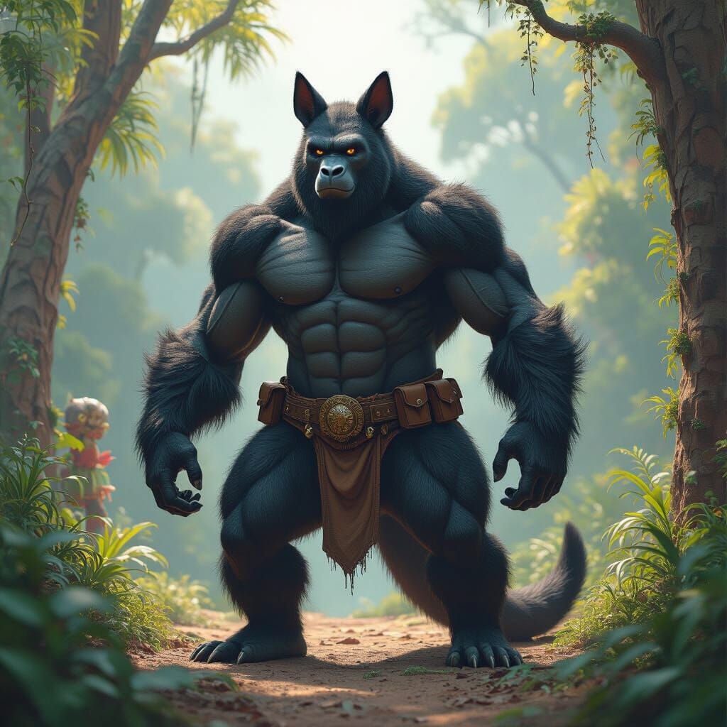 Heroic Hybrid Creature in a Matte Painting Style