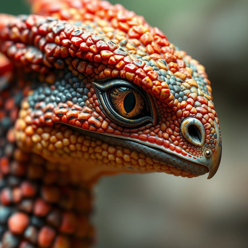 Hyperrealistic Dragon Baby Close-Up: Dystopian Wildlife