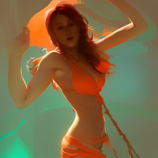 Intricately Detailed Girl Undressing in Dynamic Lighting