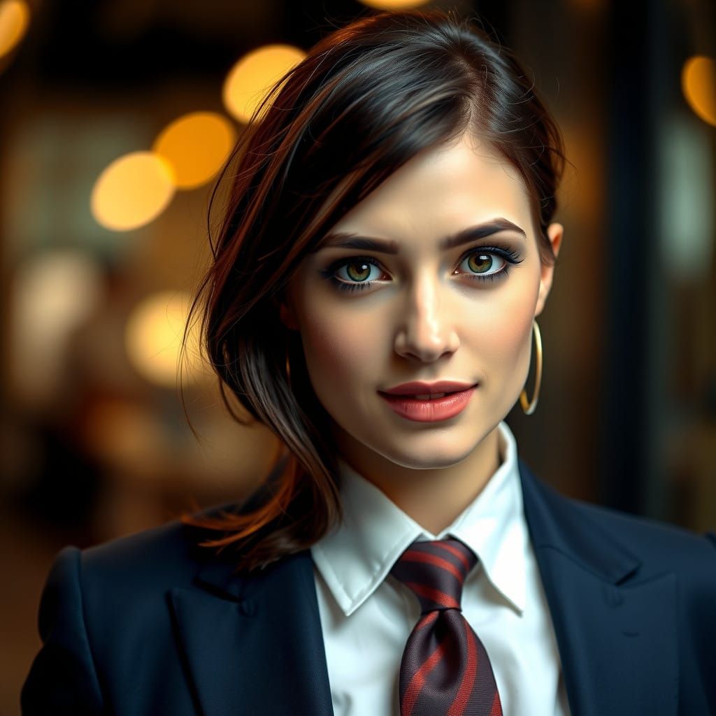 Formal Business Professional Woman in Sharp Focus