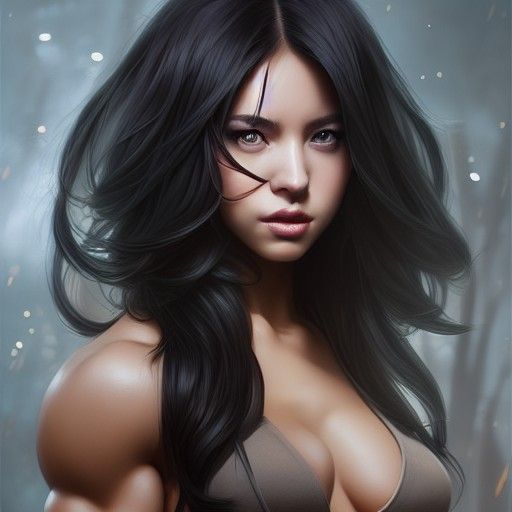 Elegant Female Bodybuilder with Detailed Musculature