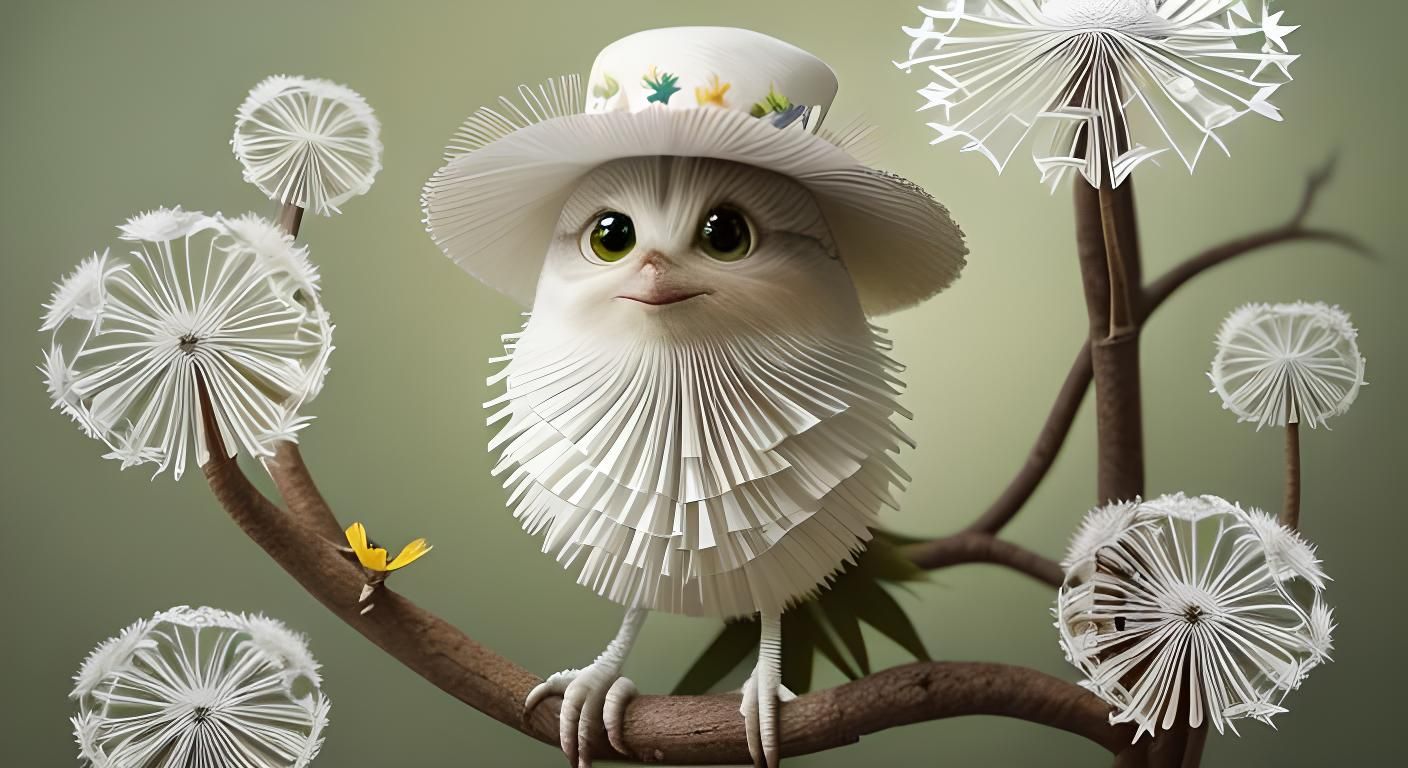 Adorable Pixar Bird of Paradise in Paper Patchwork