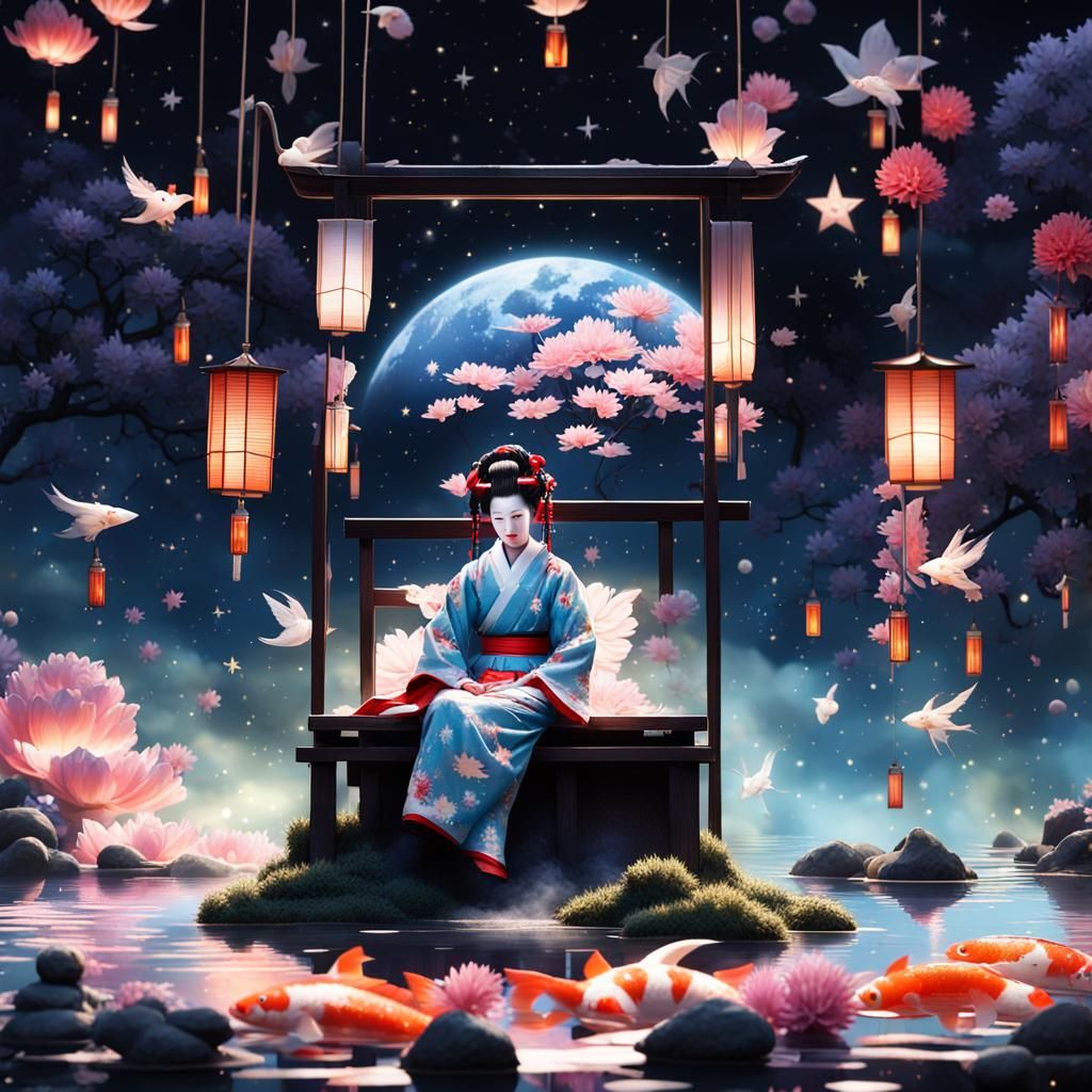 Masterpiece Monday ( Geisha feedig Kois)