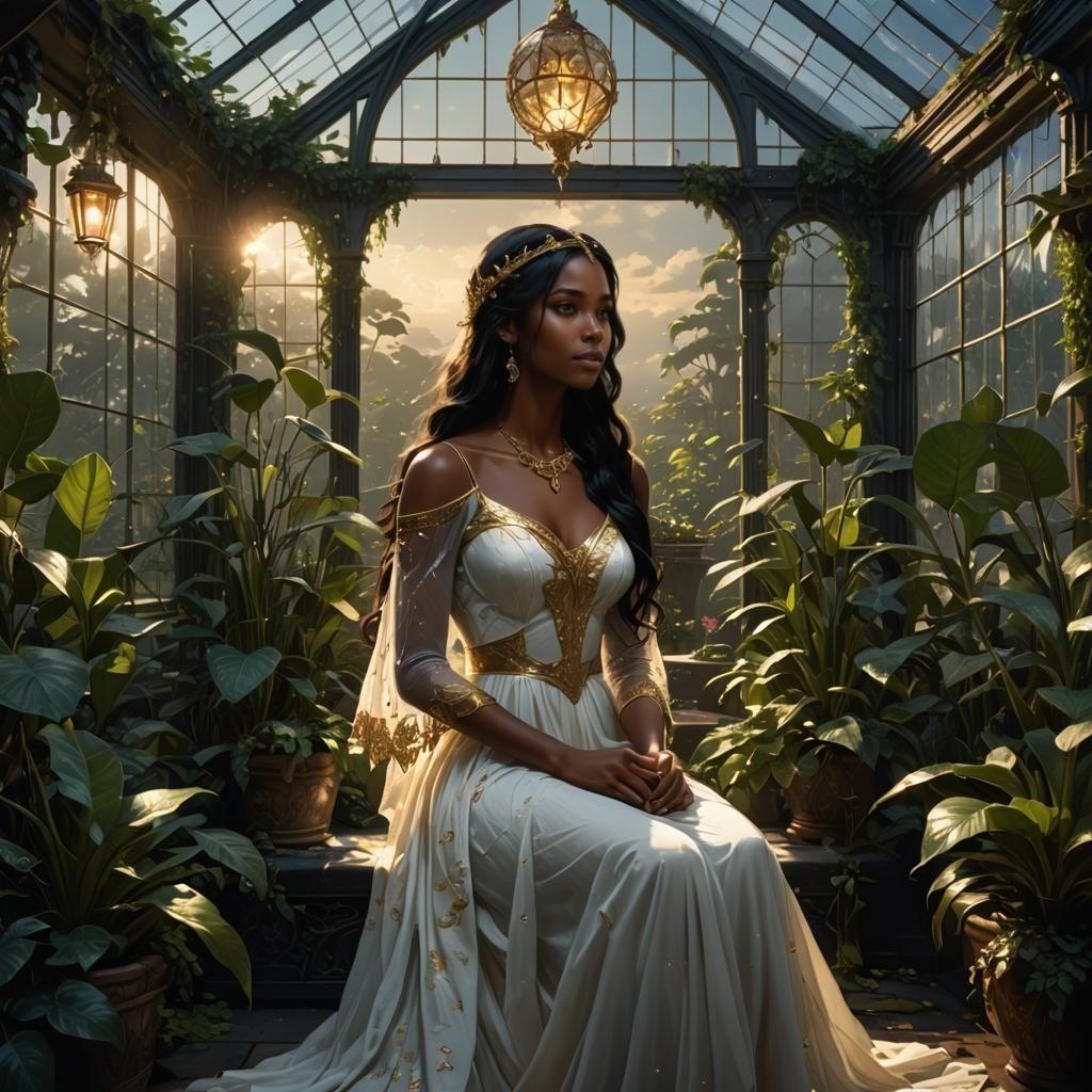 Princess in Greenhouse: Dark Fantasy Concept Art