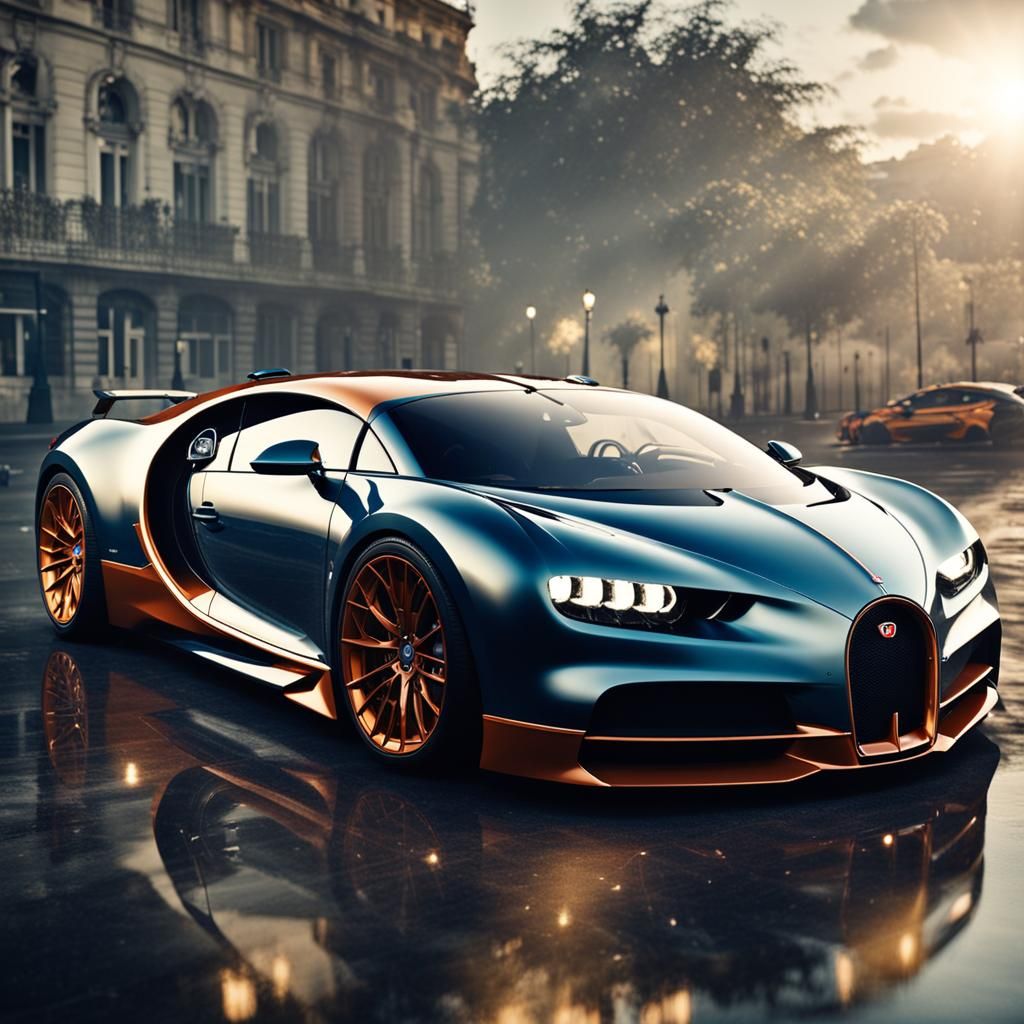 Midnight Blue Hybrid Supercar: Hyperrealistic Automotive Art
