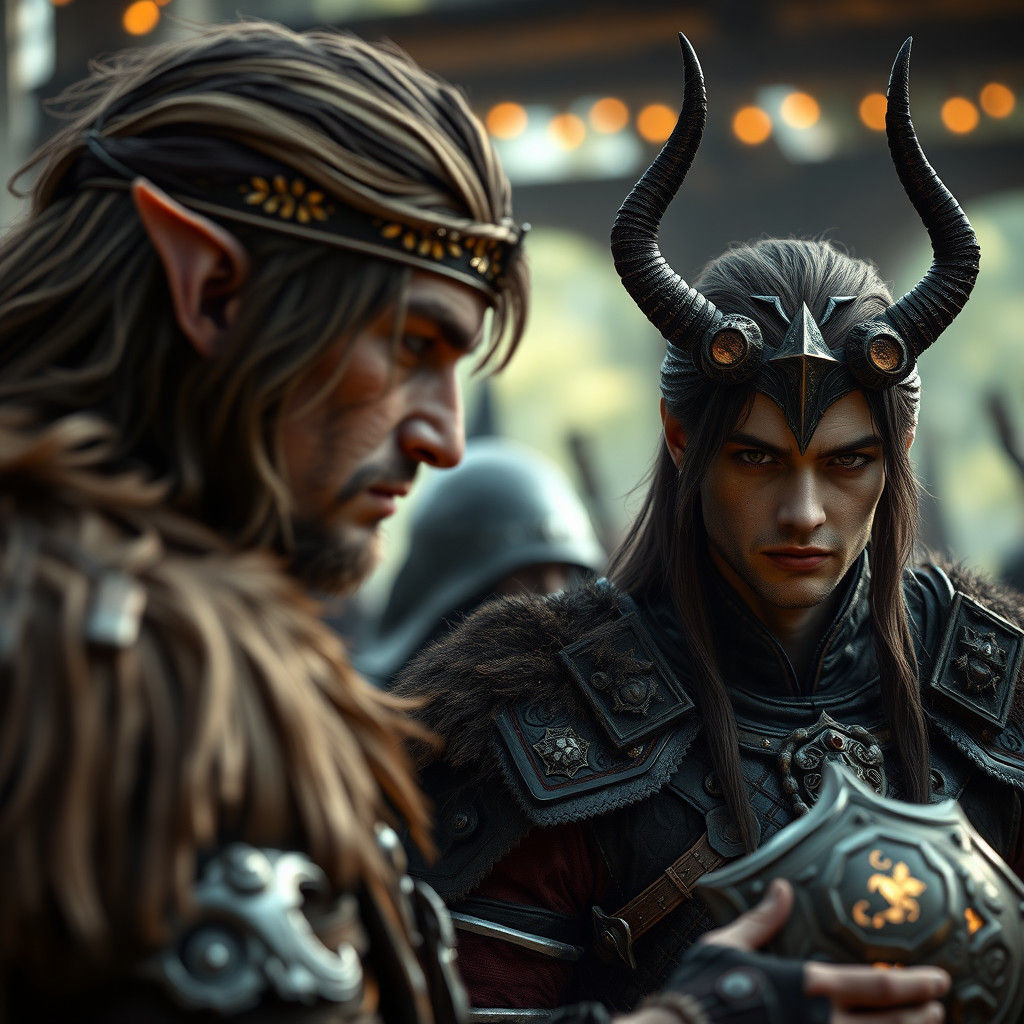 Dark Fantasy Skyrim Characters in Hyperrealistic Style