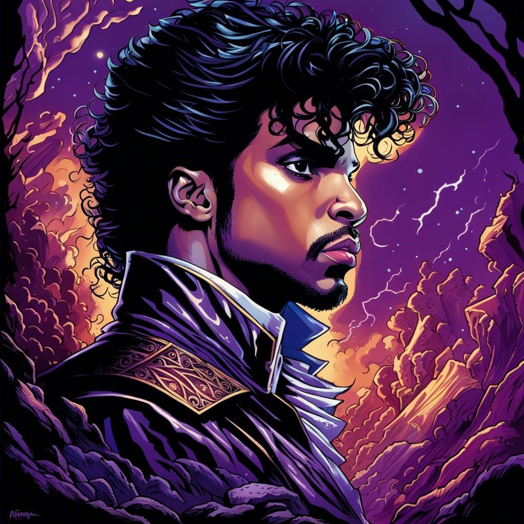 Prince in Comic Book Art Style