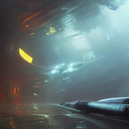 Alien Submarine: Dark Fantasy Concept Art