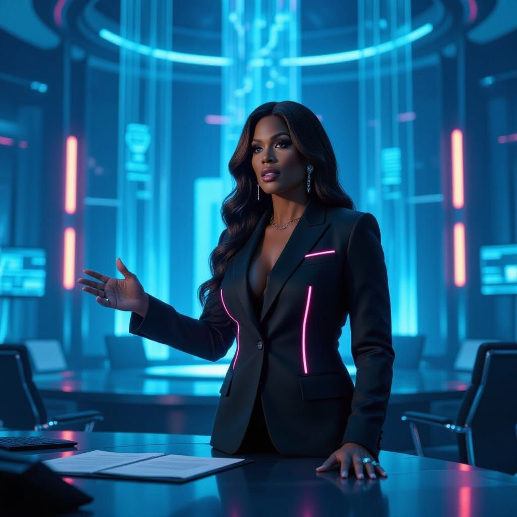 A non-binary android lawyer--portrayed by trans spokesmodel ...