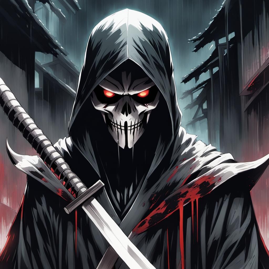 Ghostface as Soul Reaper in Rainy Alleyway