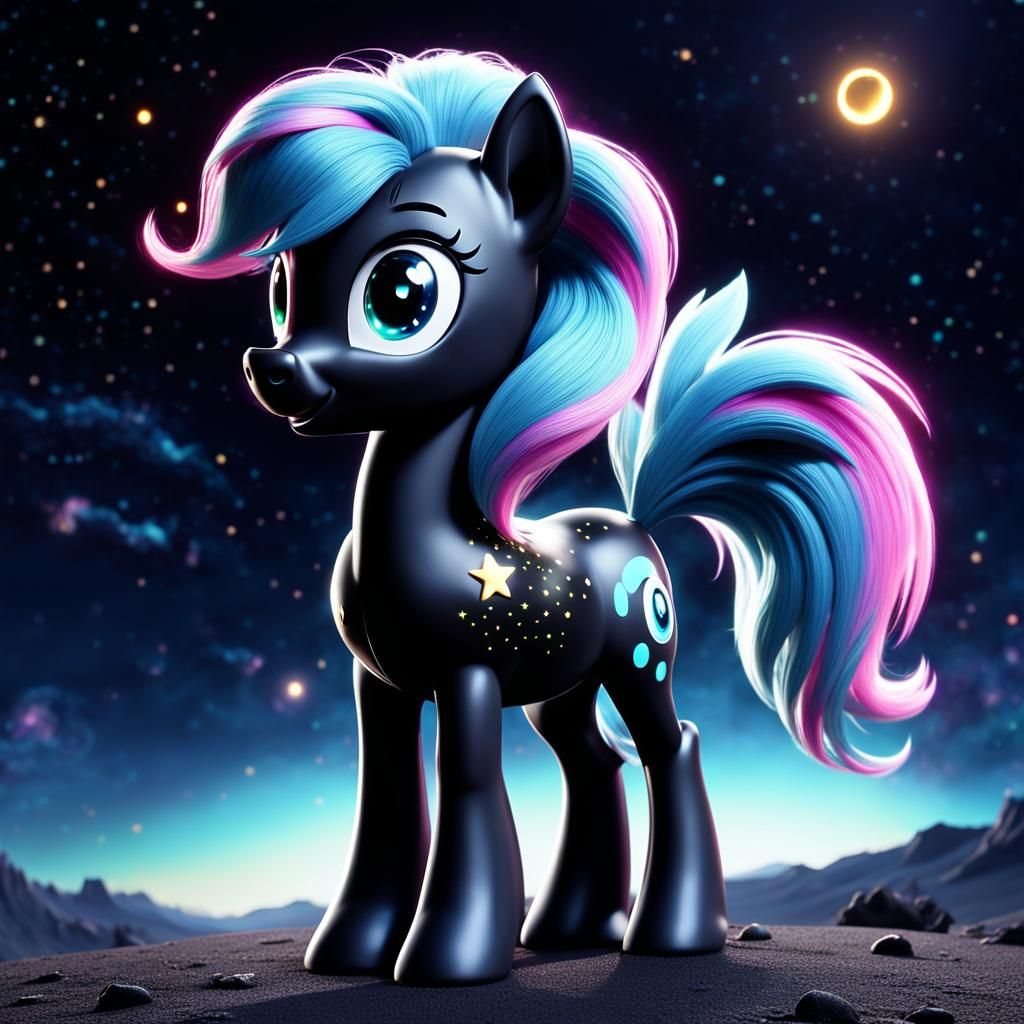 Nebula Mane Pony with Star Spots in CGI