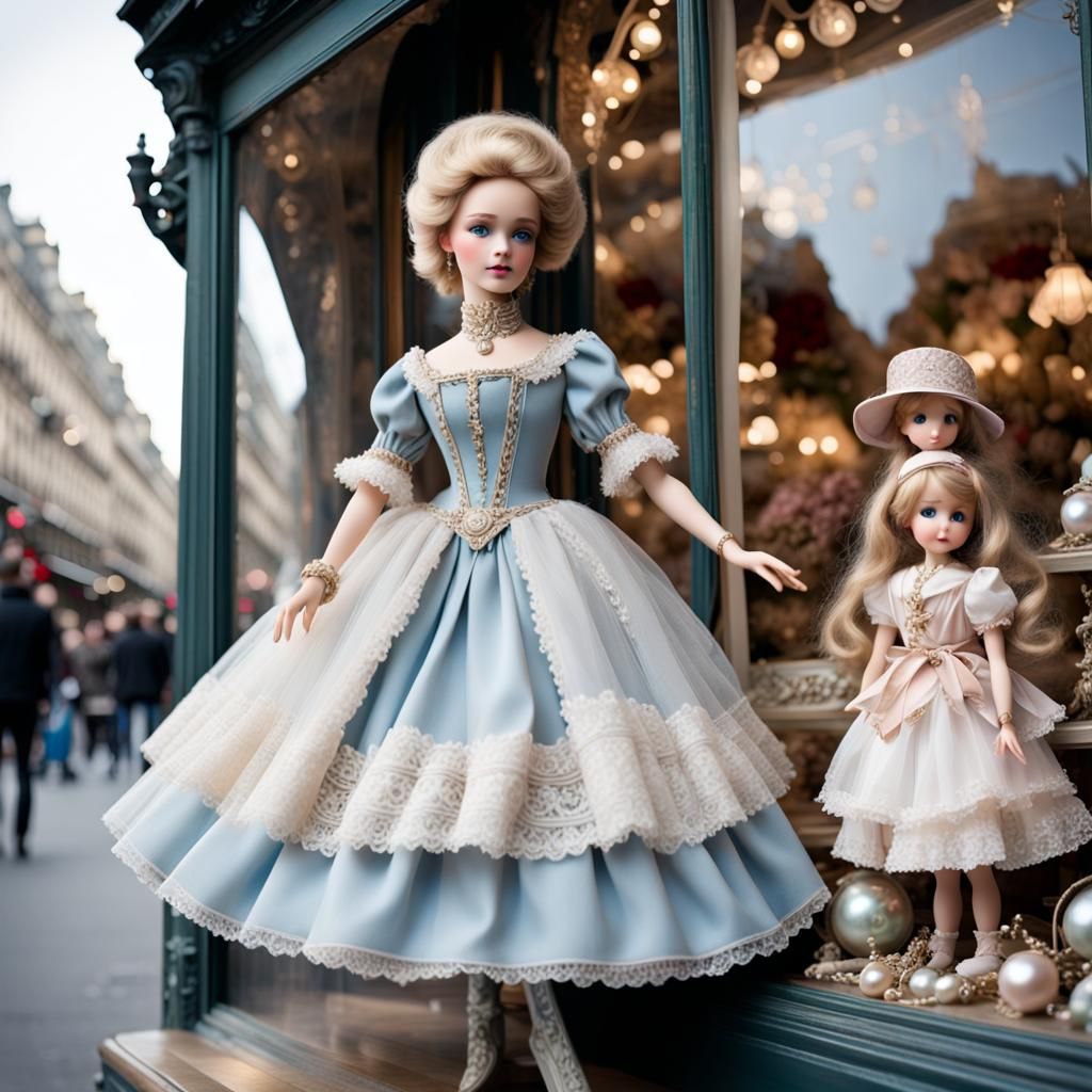Helka Doll in Parisian Toy Store Window