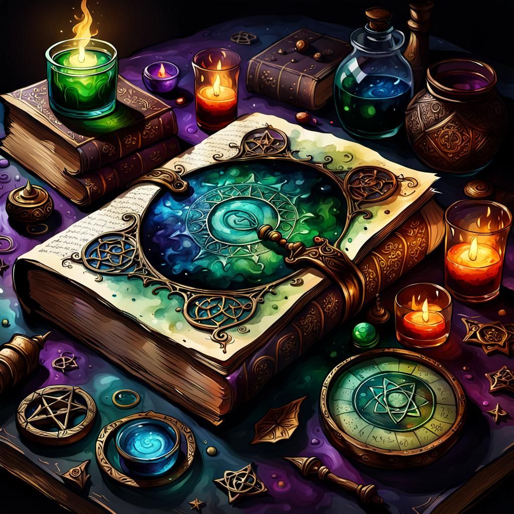 Creepy Book of Shadows: Alchemy Spells in Alcohol Ink