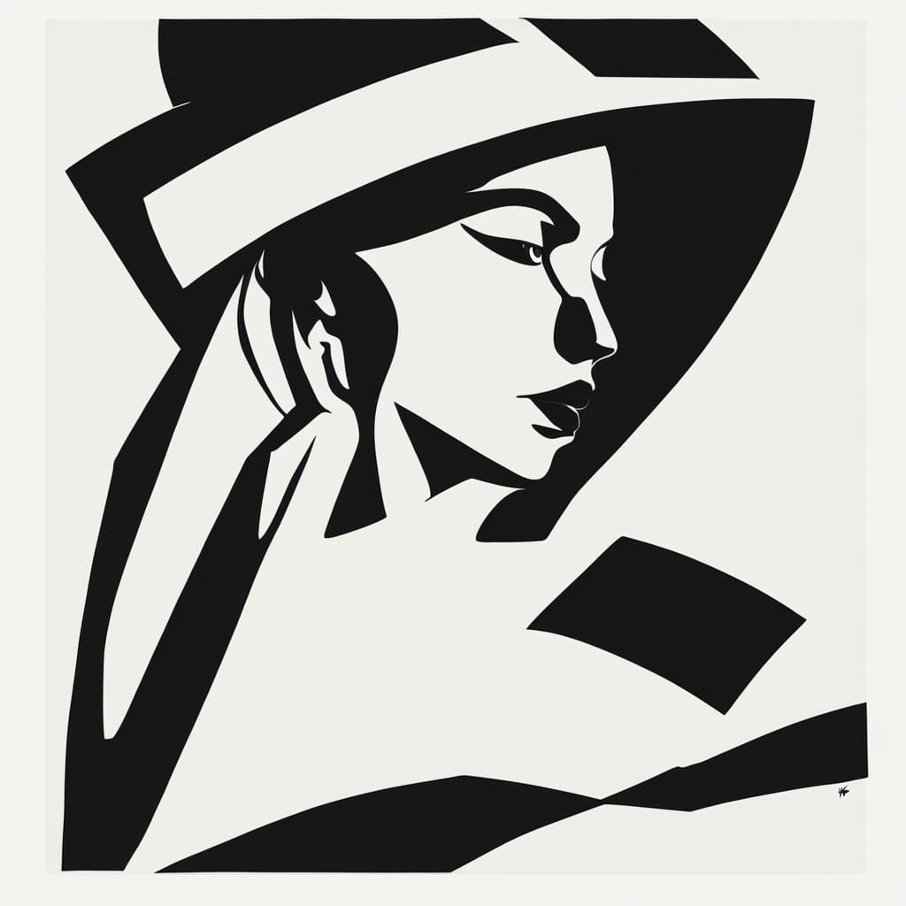 Elegant Female Silhouette in Minimalist Style