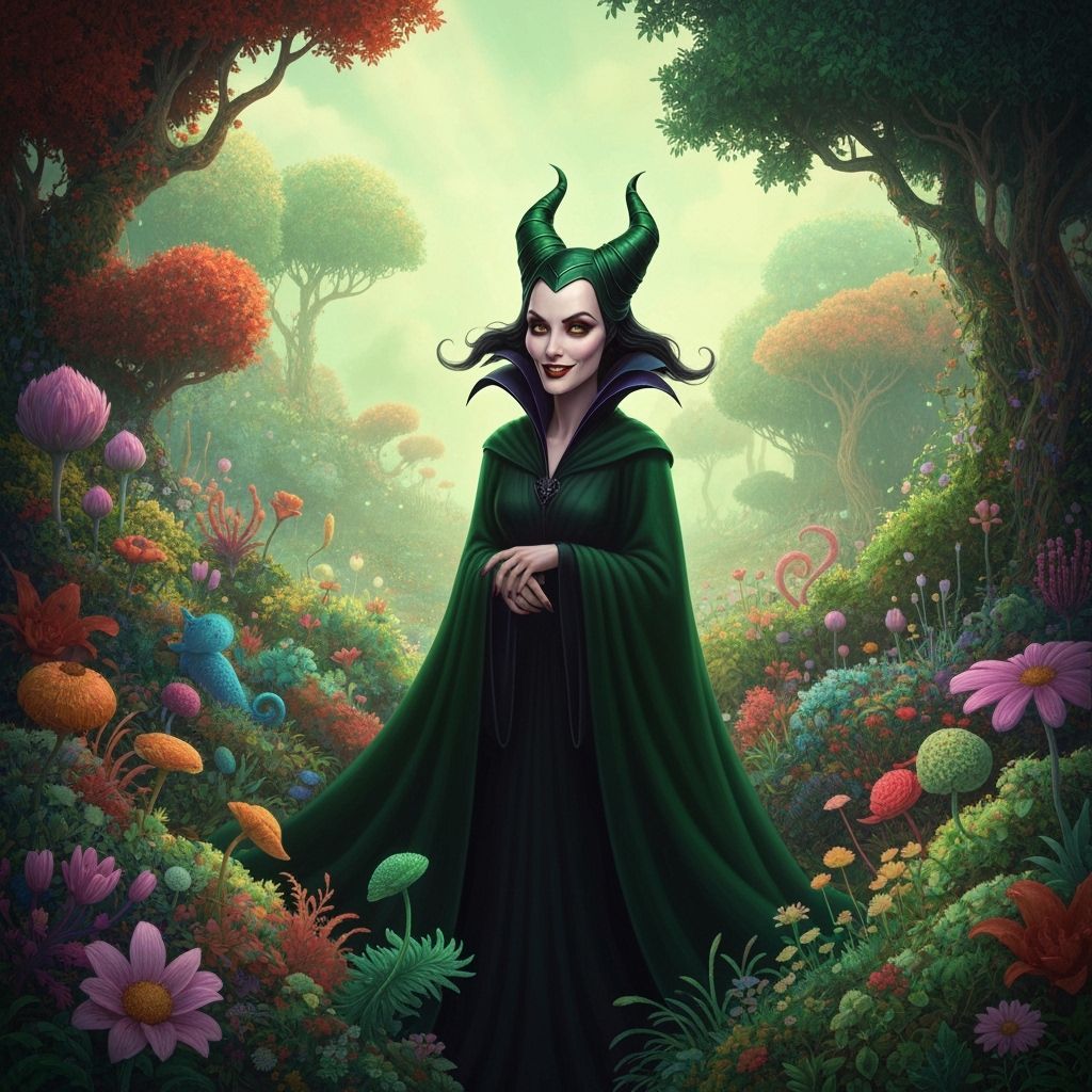 Maleficent and Loki Fusion in Dark Magical Realism