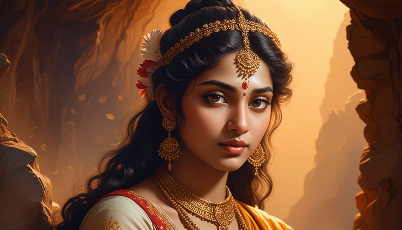 Shiva in Serene Mountain Cave