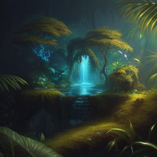 Mystical Jungle Nymph in Dreamlike Setting