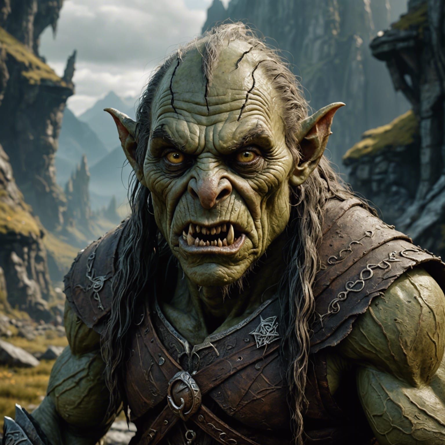 Smeagol as Dirty Orc: Detailed Matte Painting