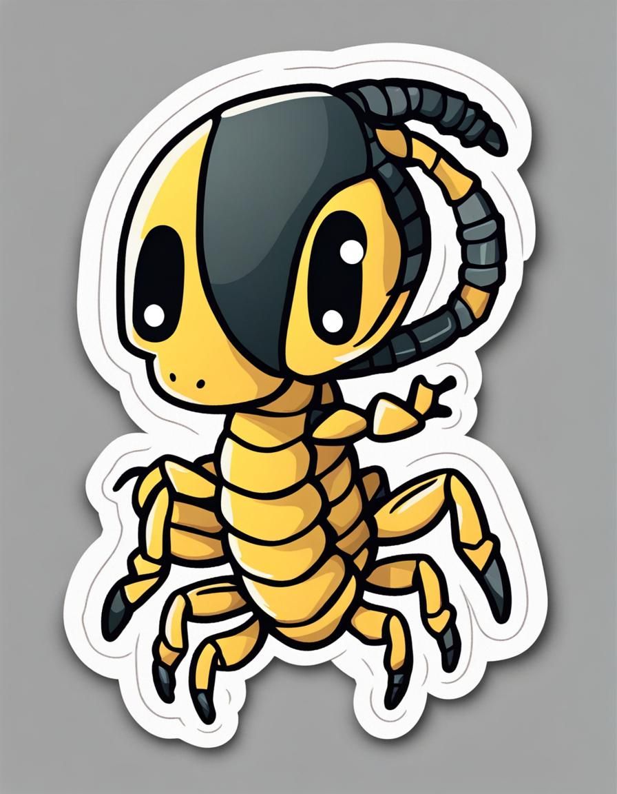 Cute Happy Scorpion Sticker Art
