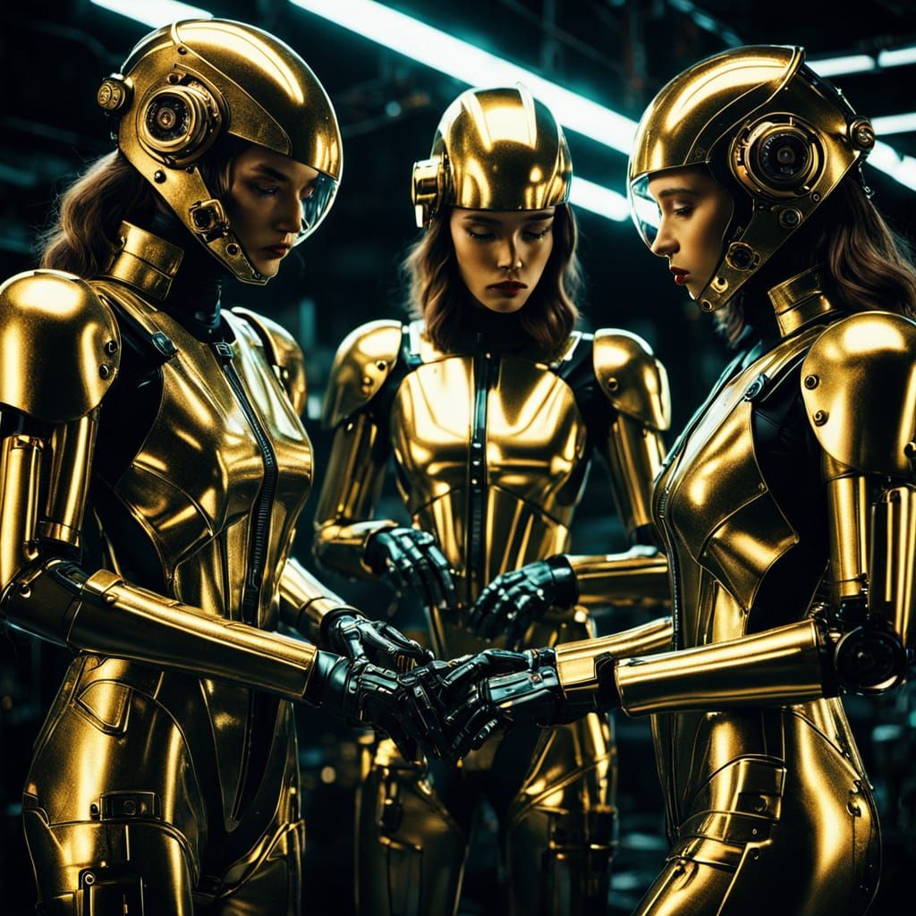 Newton-esque: Women Repairing Robots in Futuristic Setting