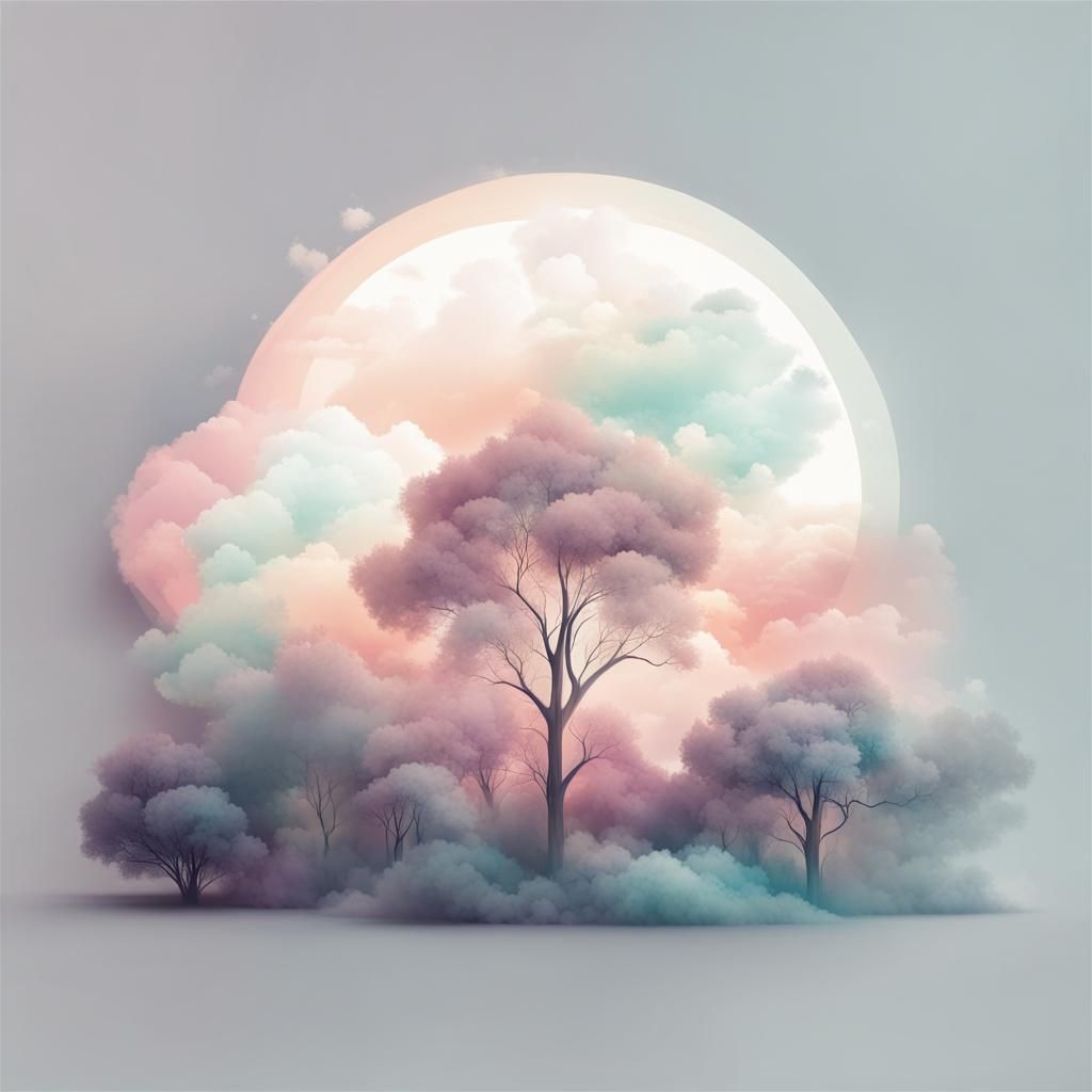 Fantasy Forest in Pastel Colors