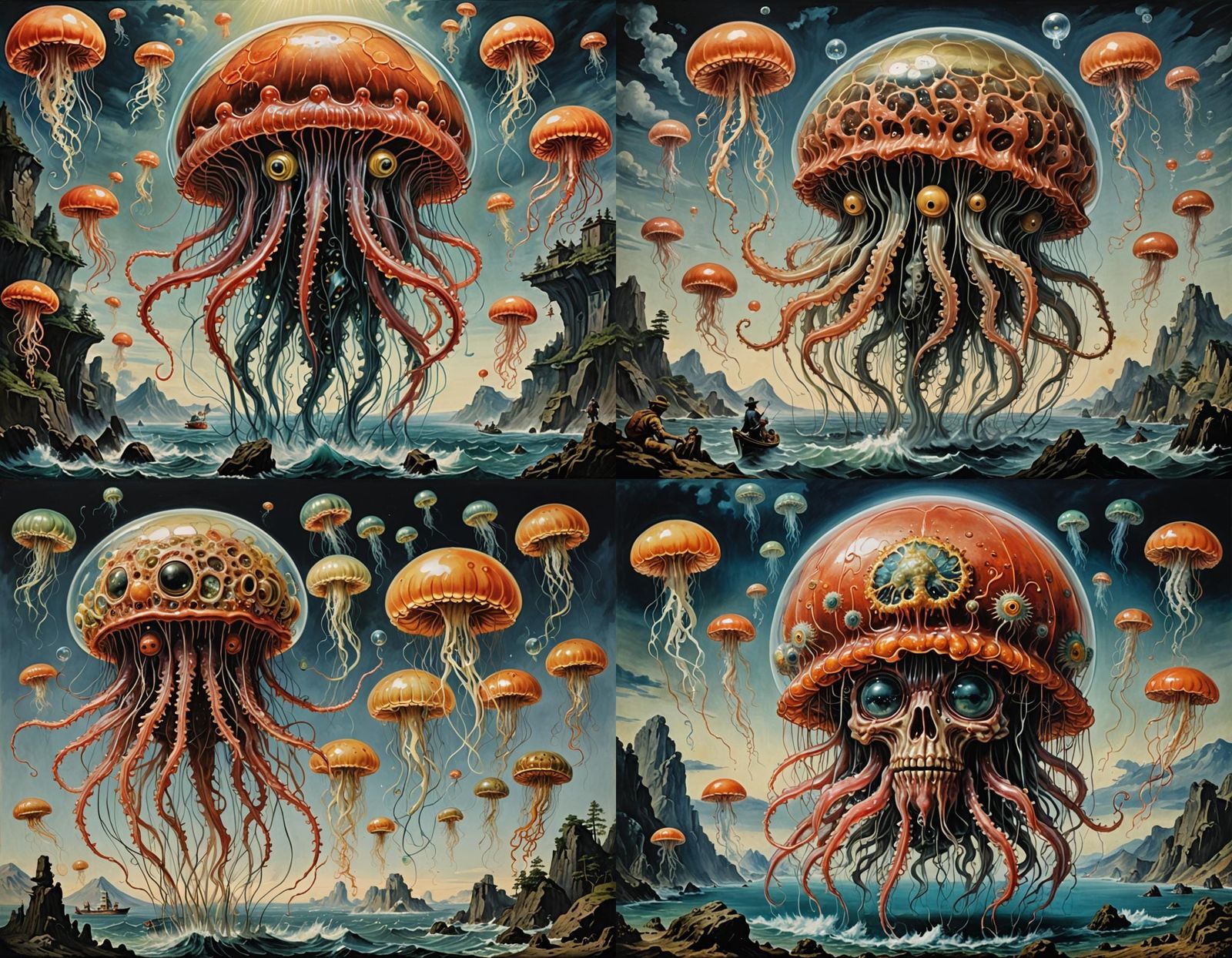 Monstrous Hybrid Creature in Surreal Style