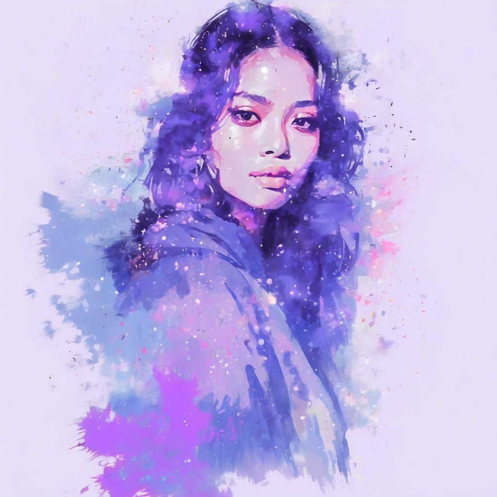 Futuristic UI with Airbrush and Impressionistic Elements