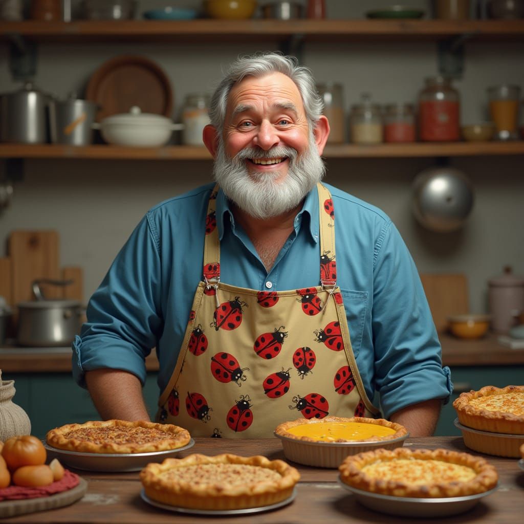 Middle Aged Dwarf in Cozy Kitchen