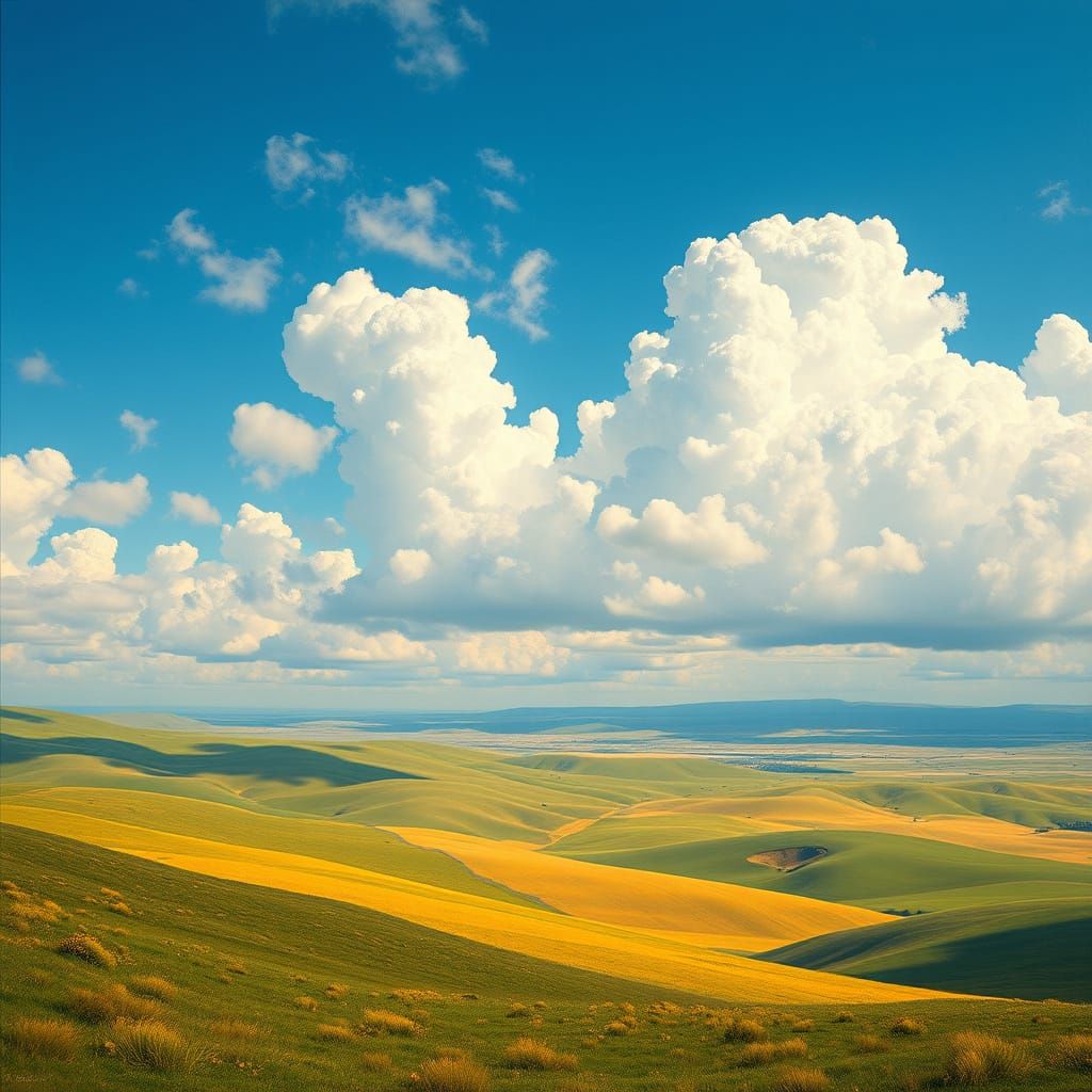 Lush Steppe Landscape in Earthy Tones
