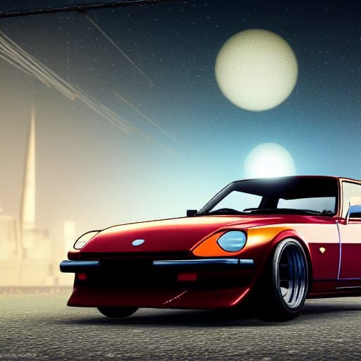 Datsun 240z Matte Painting in Deep Color