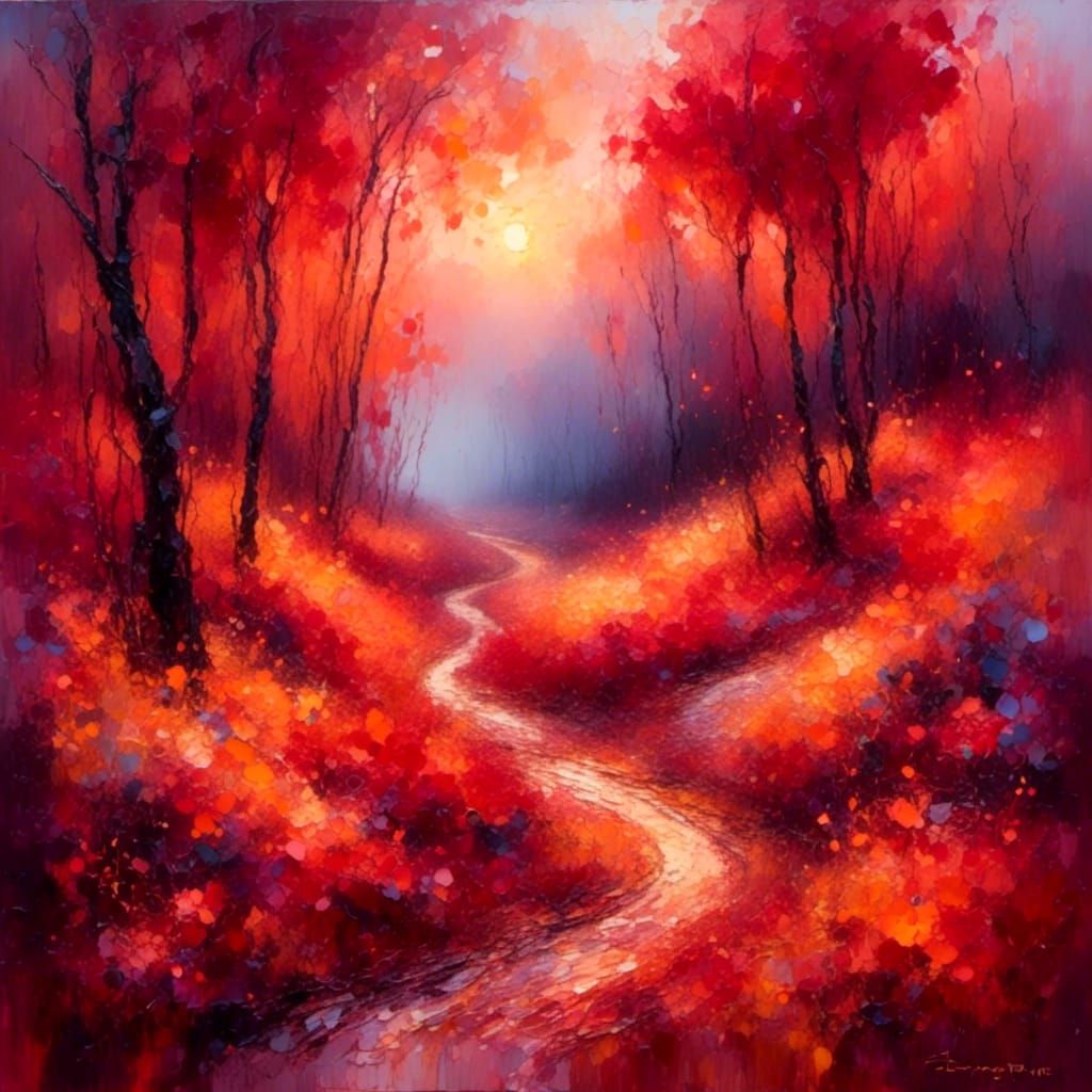 Scottish Autumn Landscape in Fauvist Oil Painting