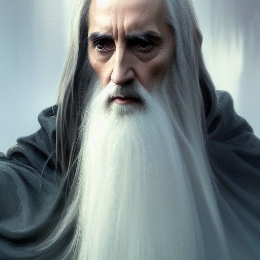 Saruman Portrait in Hyperdetailed Concept Art