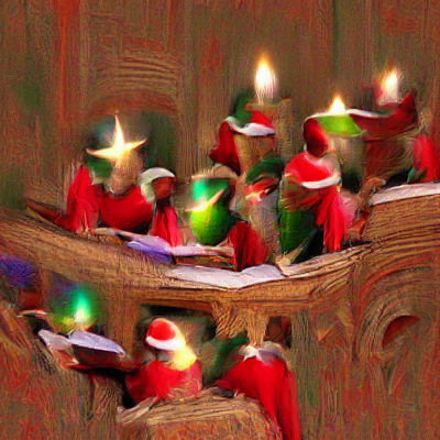 Festive Christmas Carolers Singing Joyful Songs