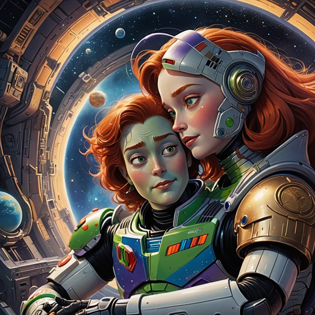Buzz Lightyear's Sci-Fi Art Nouveau Embrace