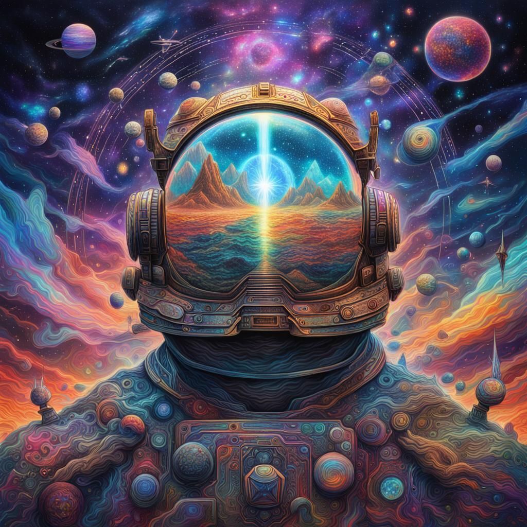 Cosmic War: Holographic Astral Illustration