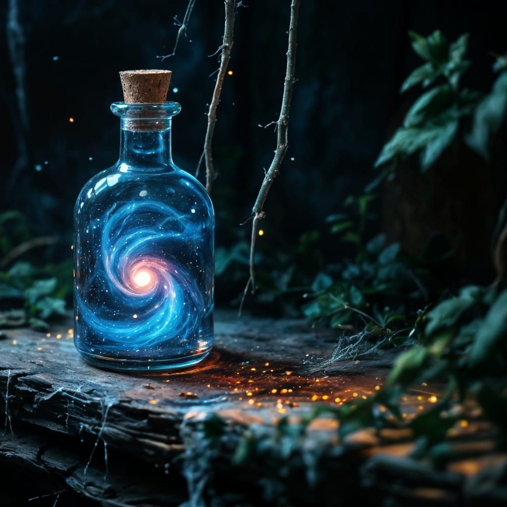 Ethereal Potion Vial in a Haunted Galaxy