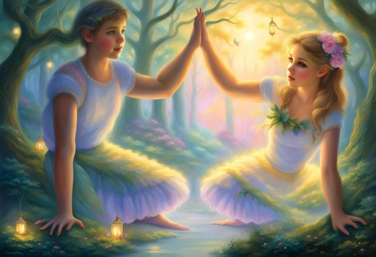 Ethereal Fantasy Scene in Kinkade Style