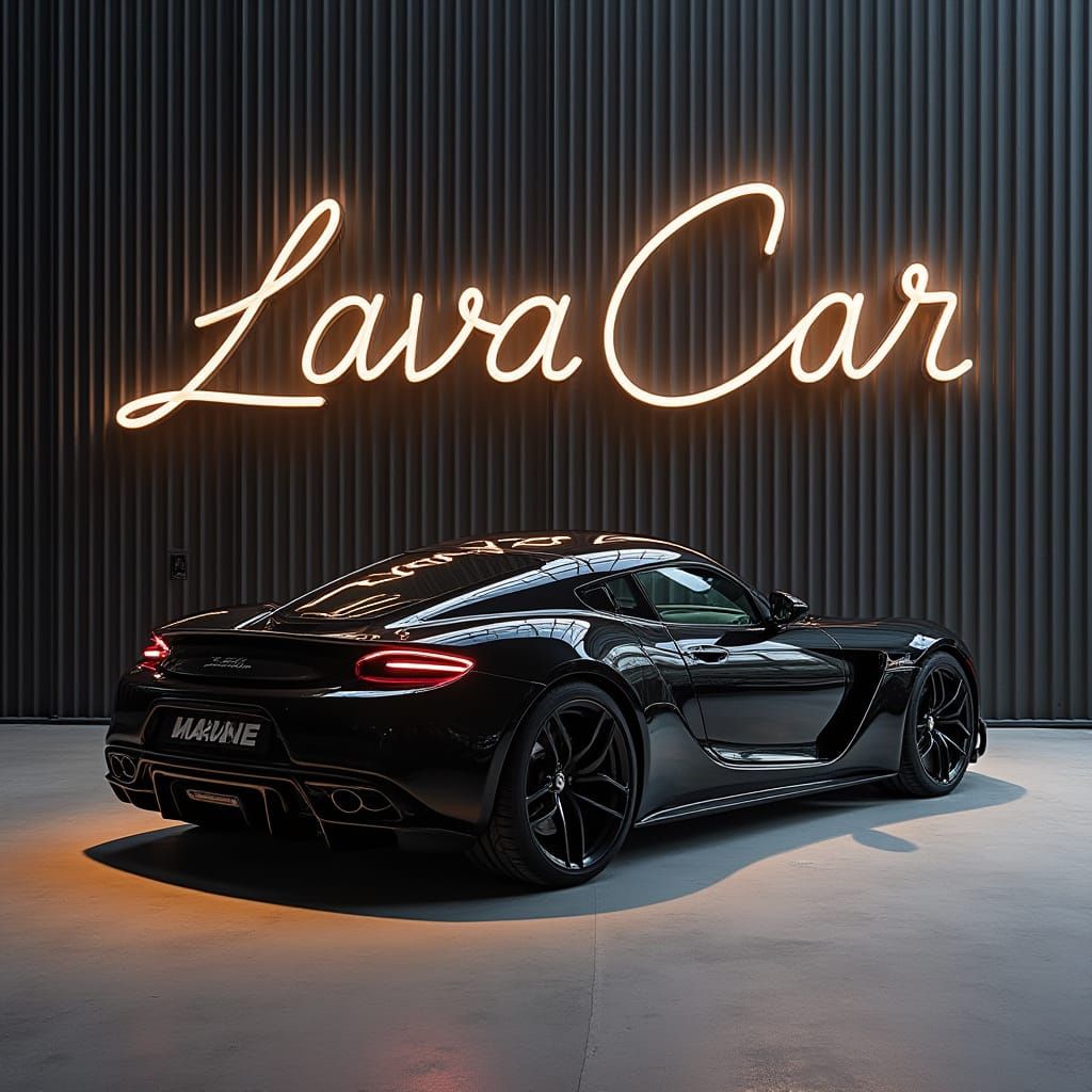 Luxury Car Wash Garage with Supercar, Hyperrealistic Photo