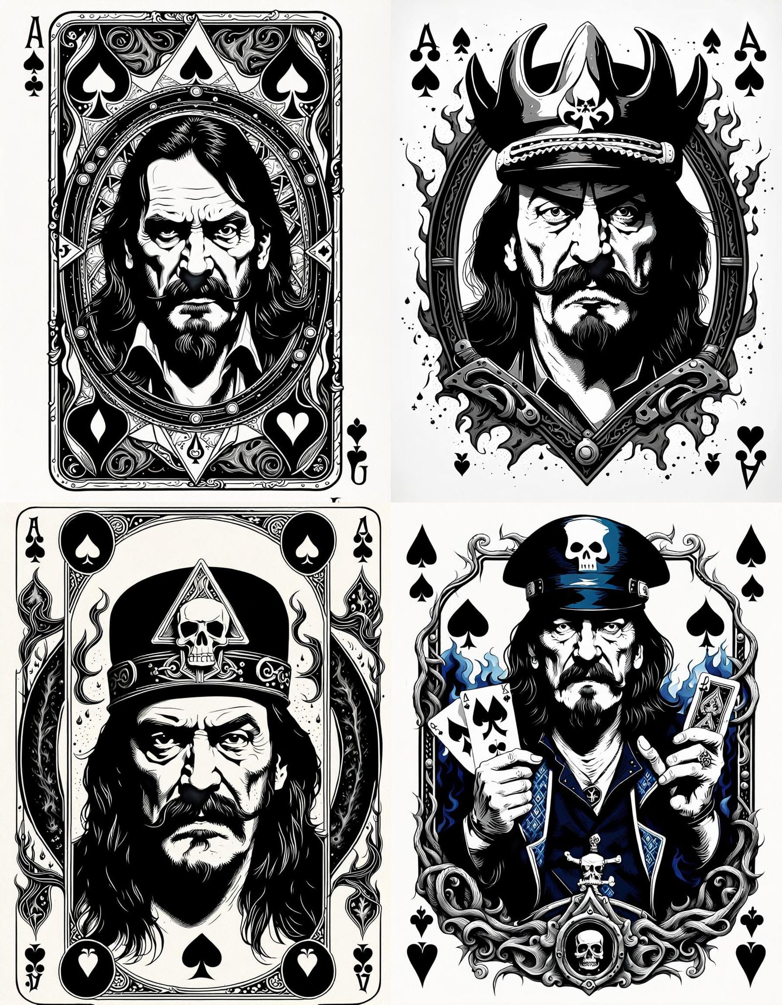 Lemmy Kilmister as the God of Death coming out of the a playing card