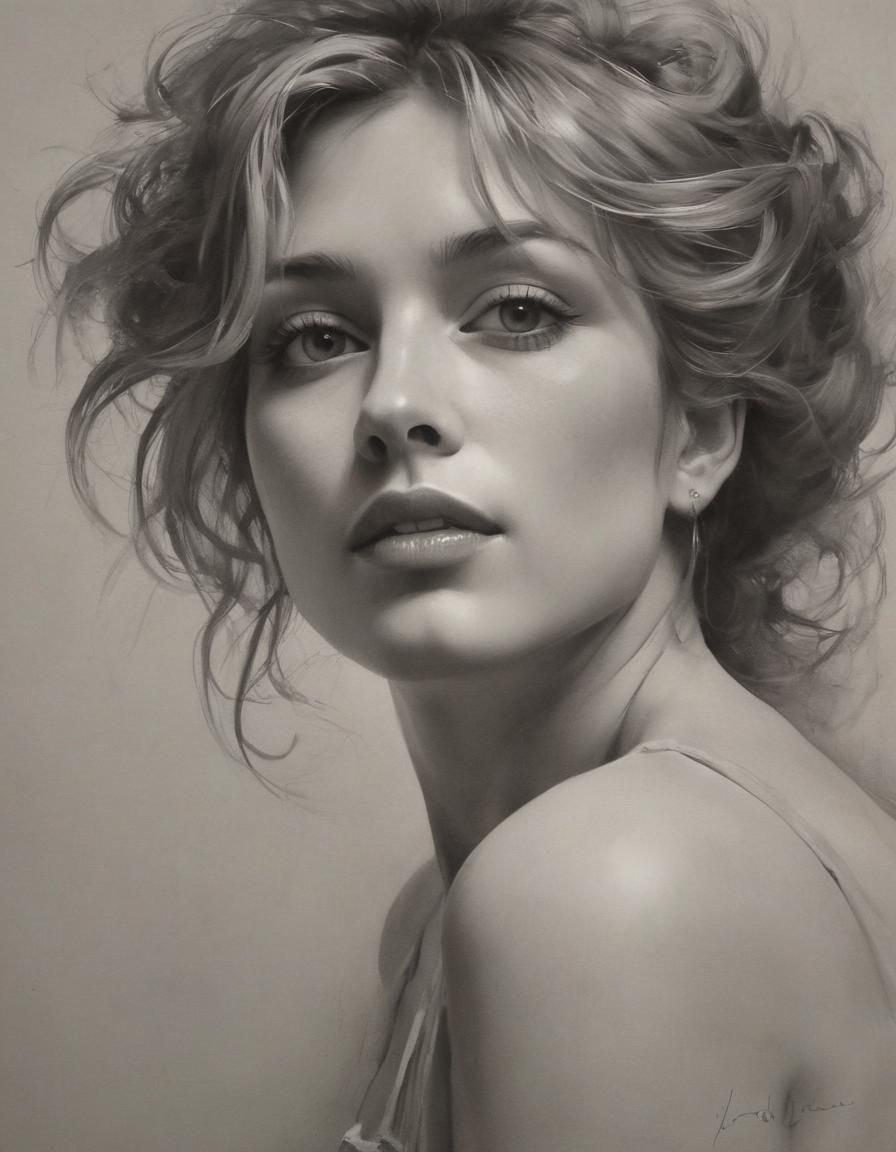 Intricately Detailed Monochromatic Charcoal and Ink Drawing