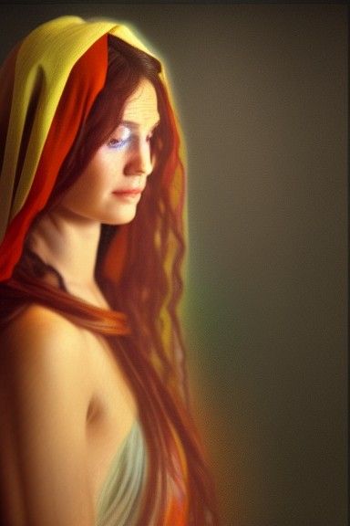 Mary Magdalene in Hyperrealistic Psychedelic Art