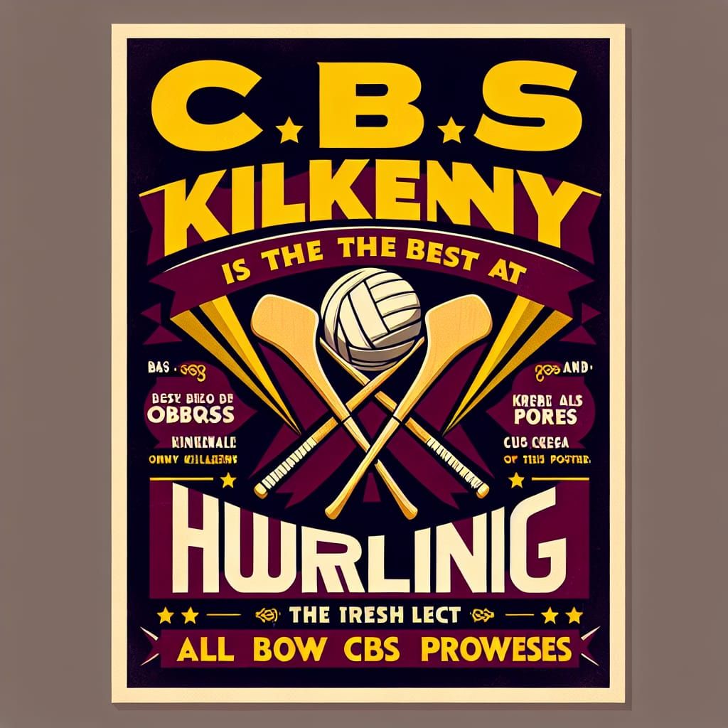 Vintage Hurling Propaganda Poster: CBS Kilkenny
