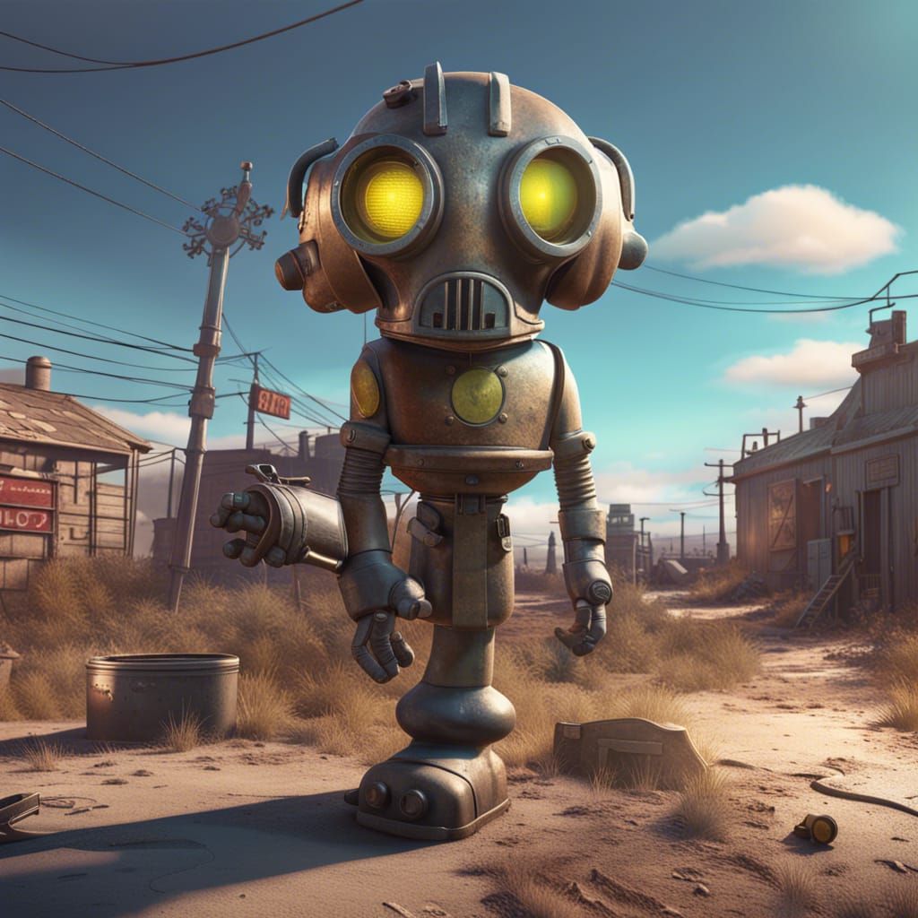 Fallout Scene: Pixar-Style 3D Digital Art
